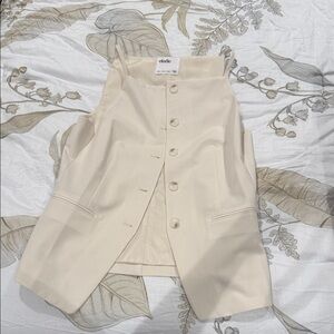 Elodie Beige Button-Up Vest